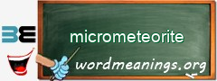 WordMeaning blackboard for micrometeorite